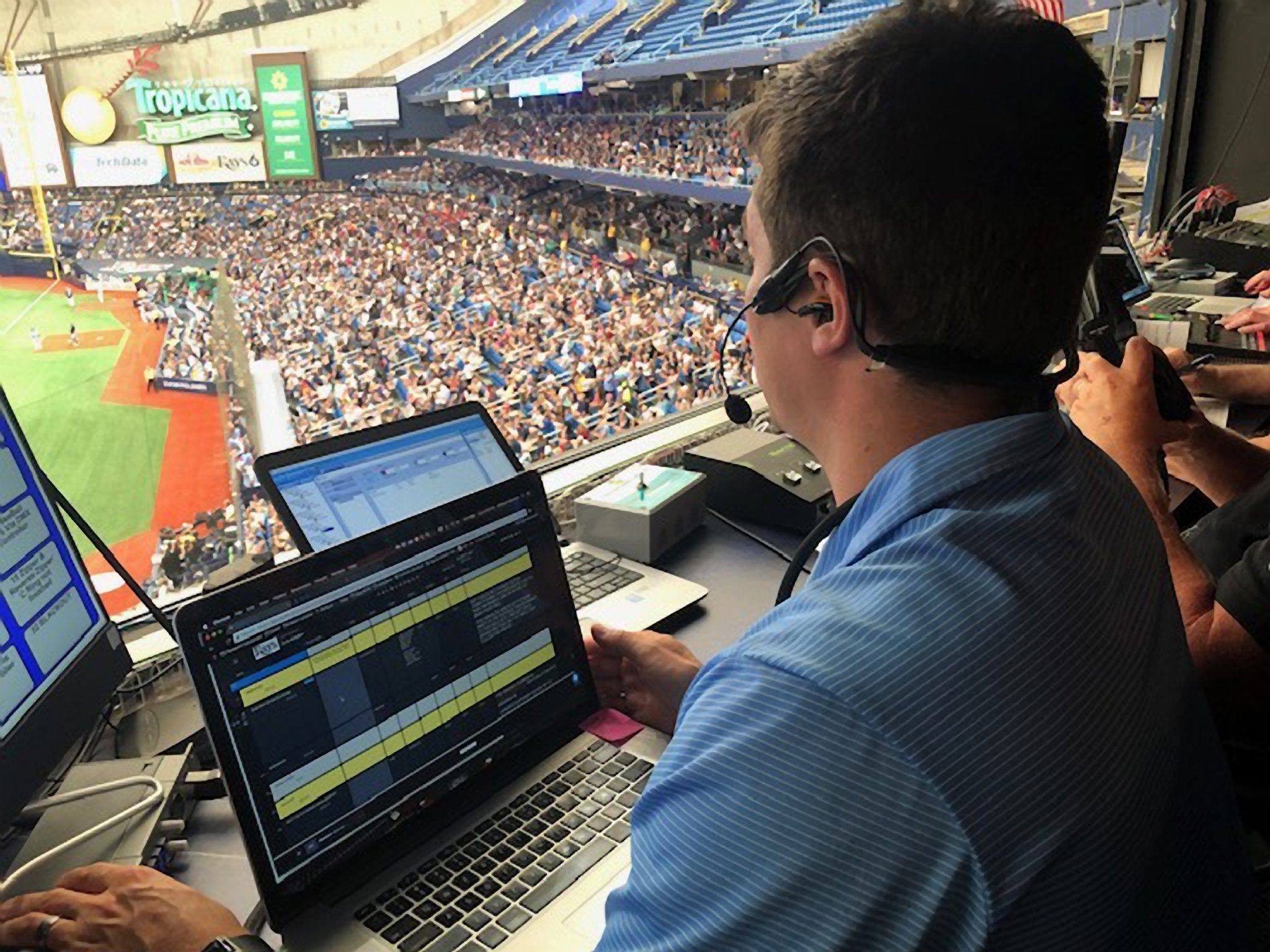 Michael Weinman at the Tampa Bay Rays wearing CM-i5 headset