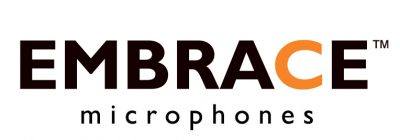 Embrace logo, earmount, microphone Embrace logo, earmount, microphone