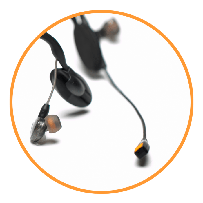 CM-i5 Intercom Headset in orange circle CM-i5 Intercom Headset in orange circle