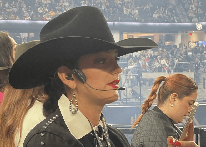 Rob Lipop_American Rodeo_Live Production_Camera_Op_01_right facing CM-i5 In-Ear Headset with Cowboy Hat at American Rodeo