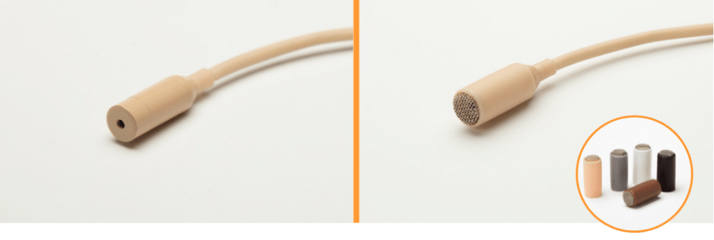 Lavalier mic with and without windscreen